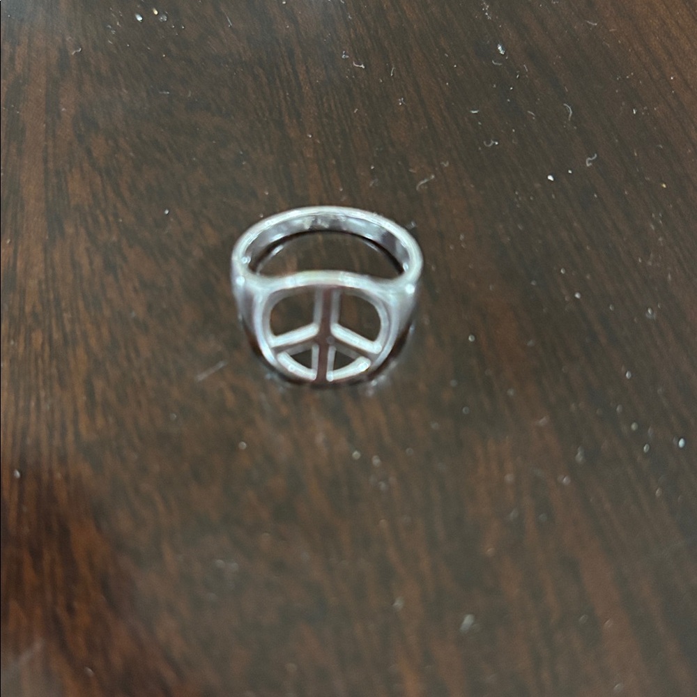 Sterling Silver Peace Sign Ring